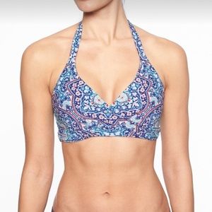 Athleta Floral Monaco Wrap Bikini Swimsuit Top 36B 36C